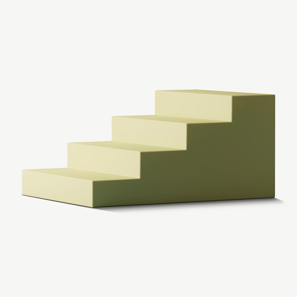 Green stairs podium, 3D product display psd