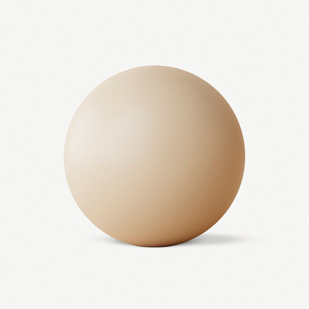 Beige ball shape, 3D rendering graphic psd