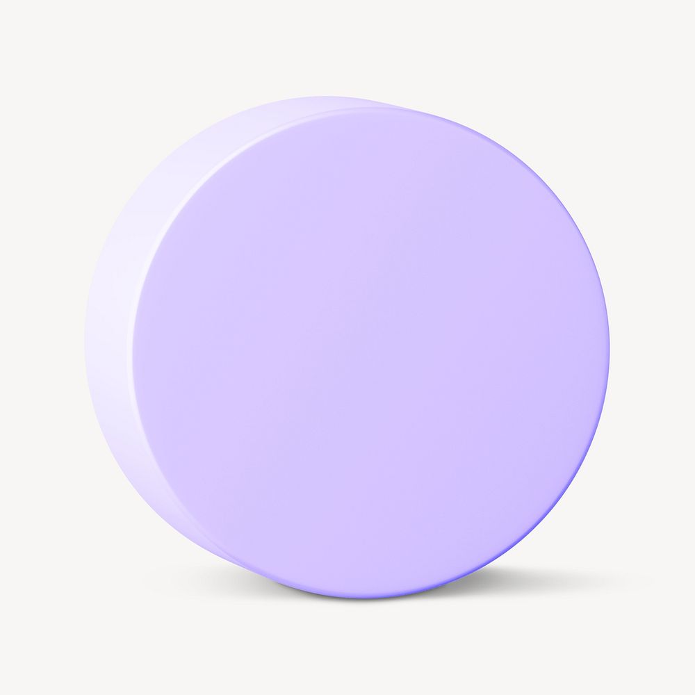 Purple cylinder shape, 3D rendering graphic