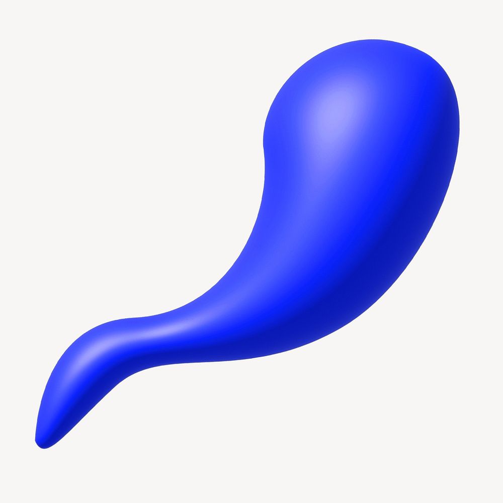 Blue fluid shape, 3D rendering graphic