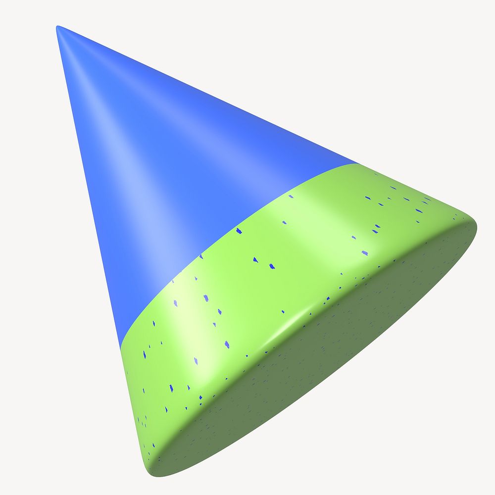 Blue cone shape, 3D geometric graphic