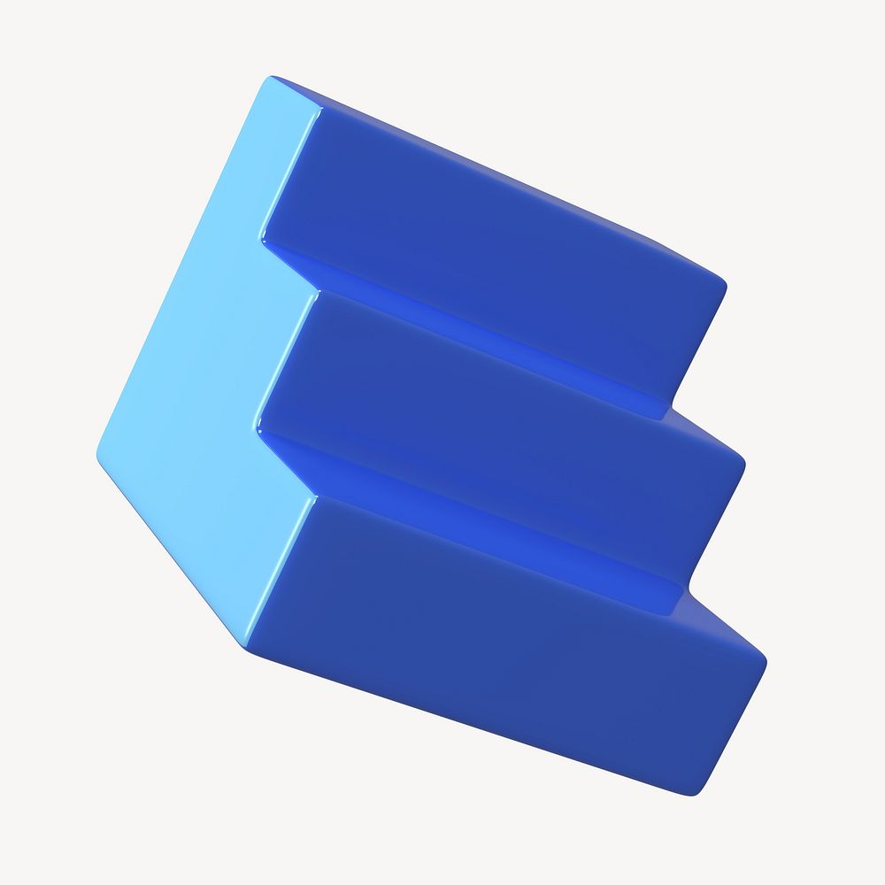 Blue 3D stairs, geometric shape