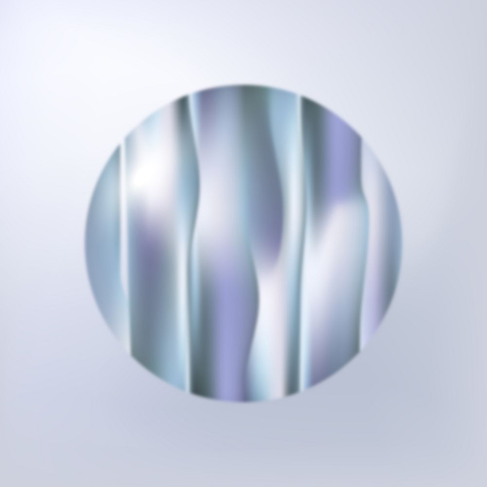 Silver abstract badge element, digital remix vector