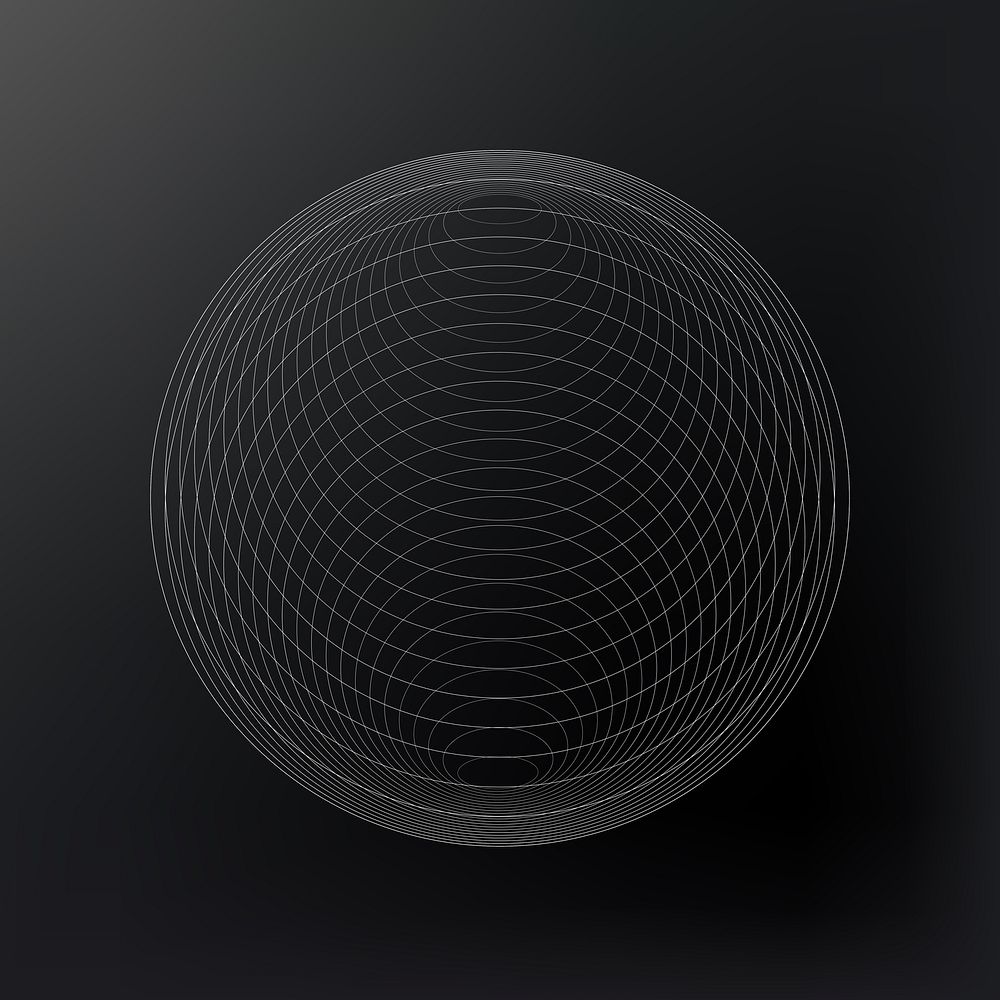 Futuristic sphere element, digital remix vector