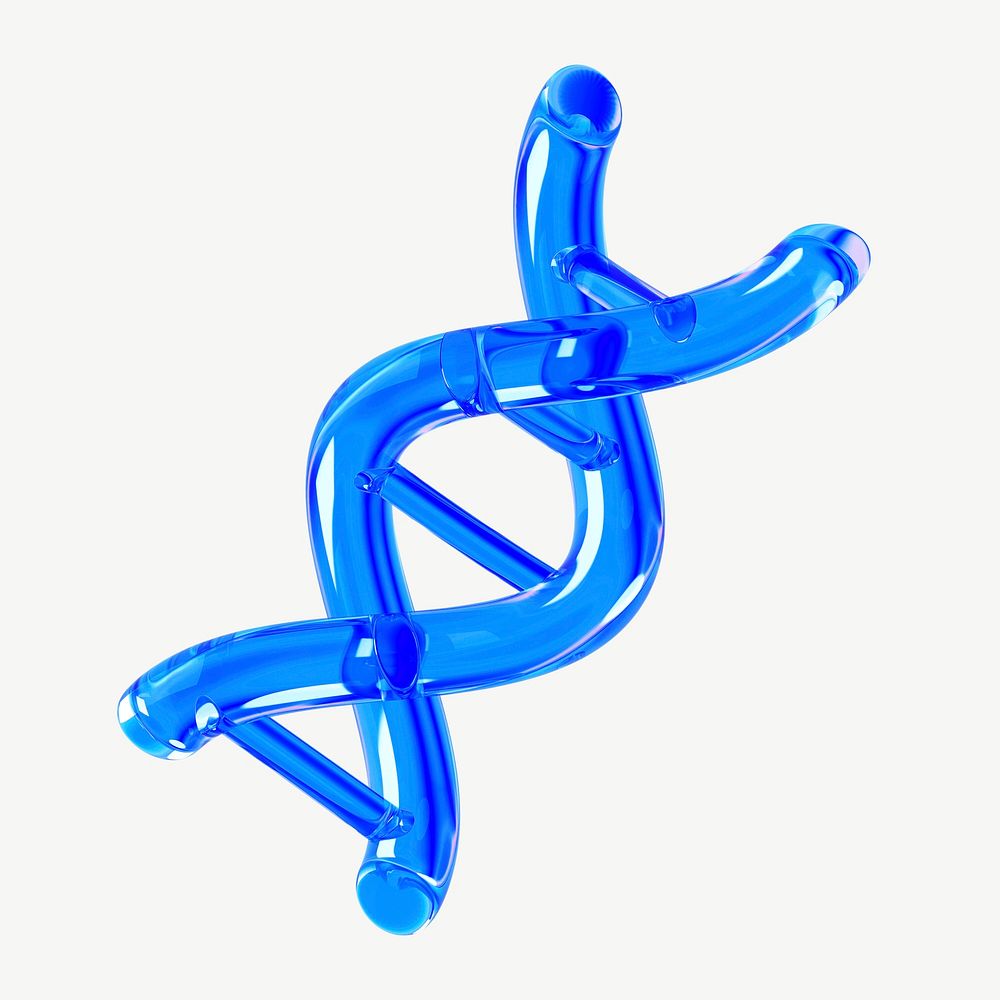 Blue 3D DNA helix psd