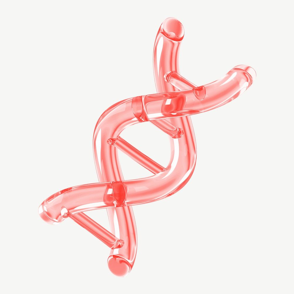 Red 3D DNA helix psd
