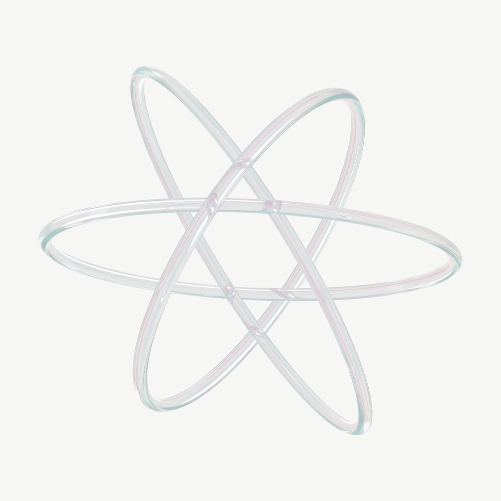 3D atom icon psd