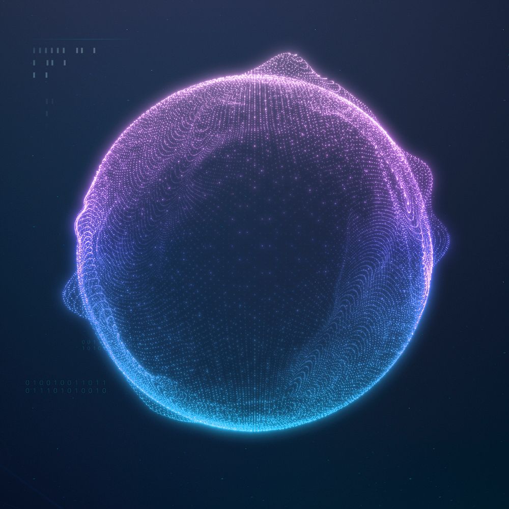 Metaverse sphere element, digital remix psd