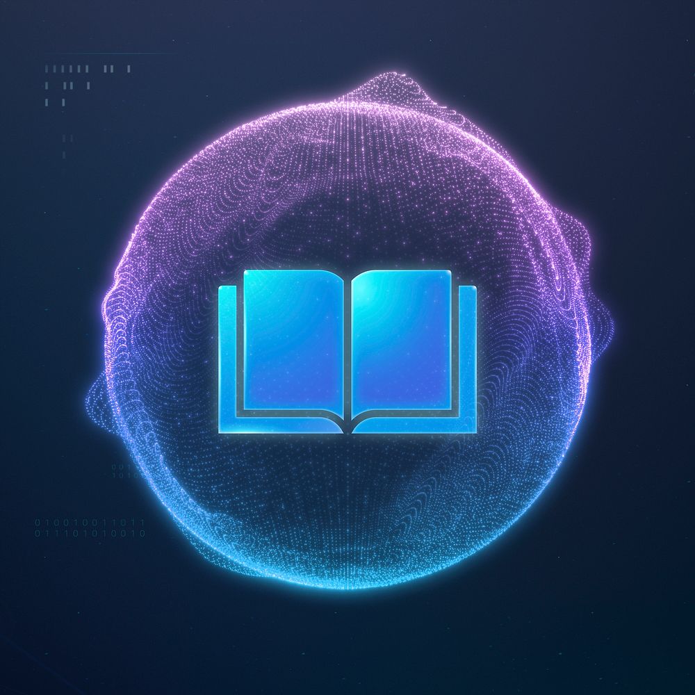 Blue opened book psd