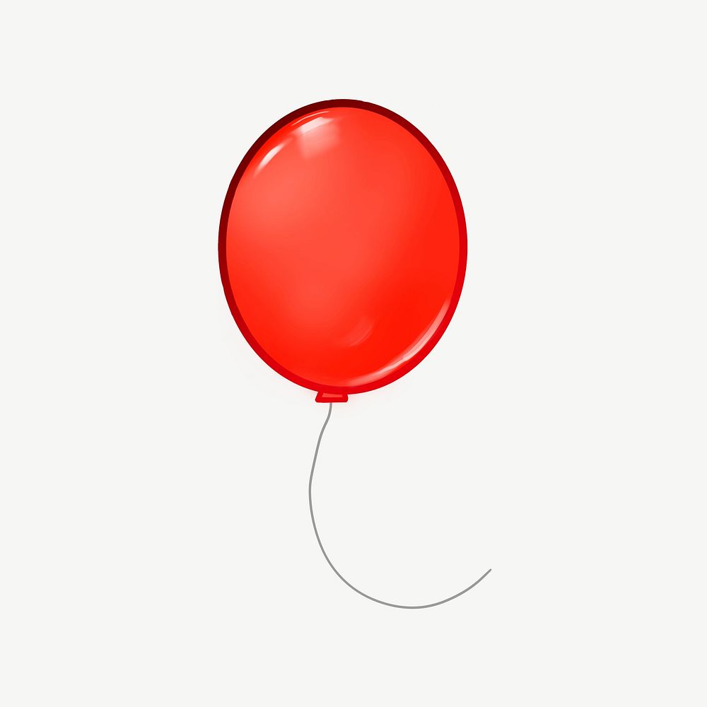 Red balloon collage element psd