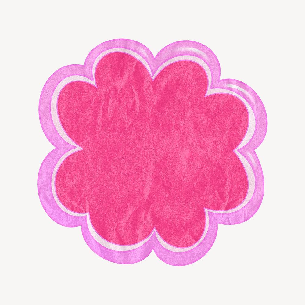 Flower shape badge, cute graphic