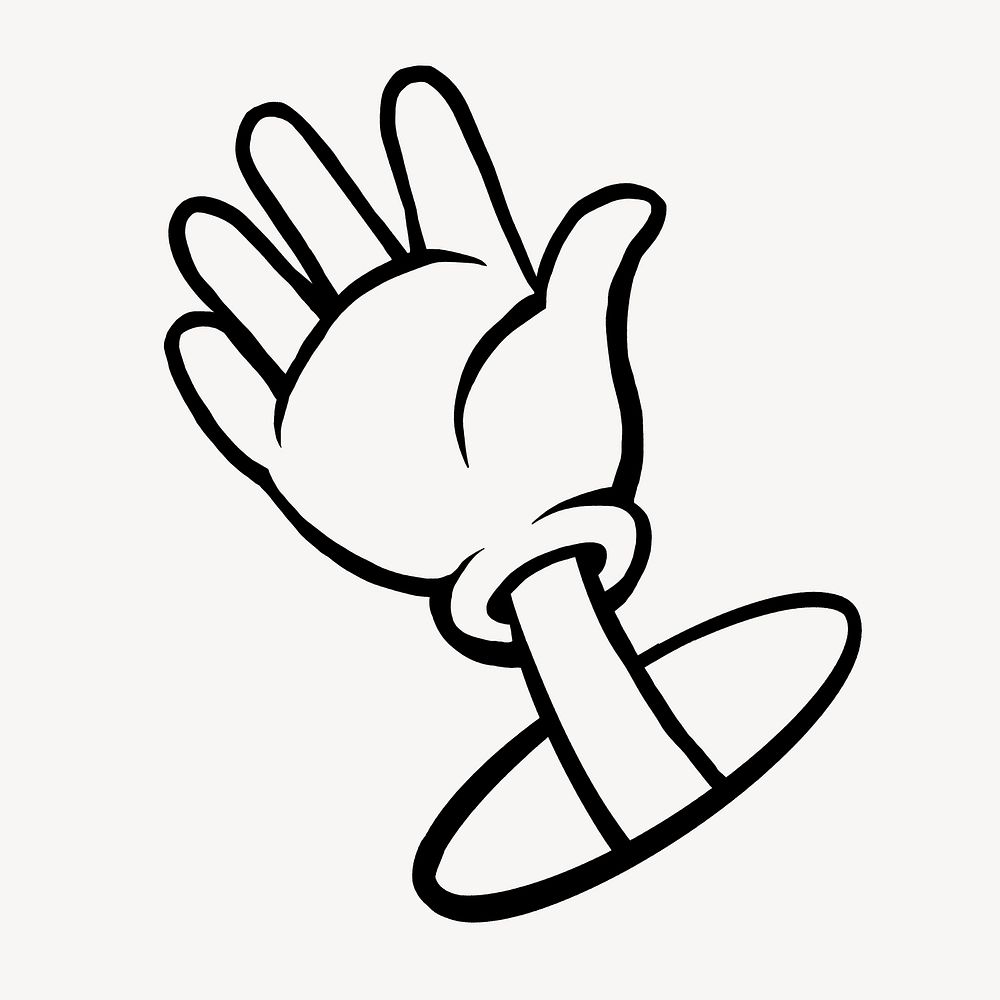 Raising glove hand, cartoon collage element vector