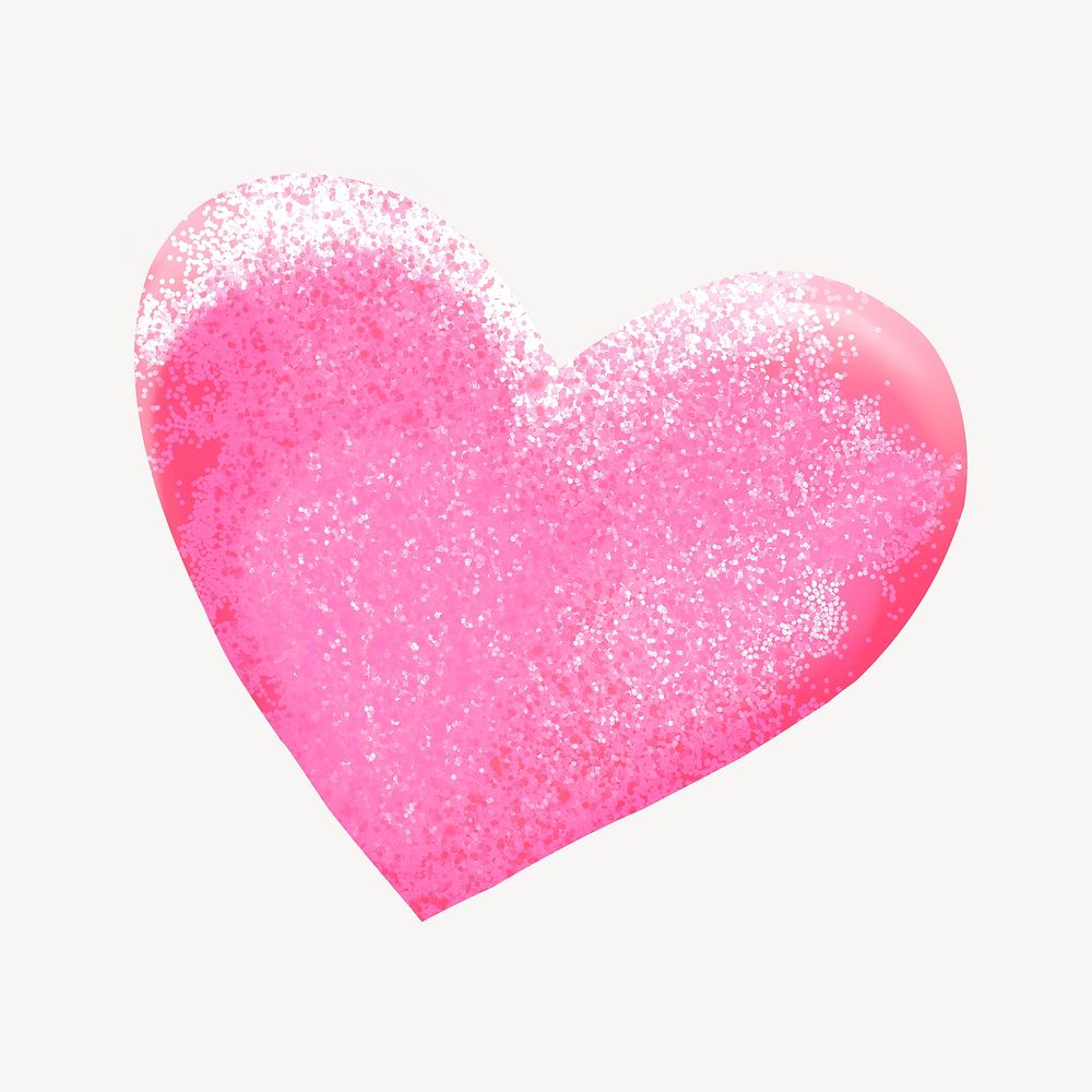 Pink glitter heart, love illustration