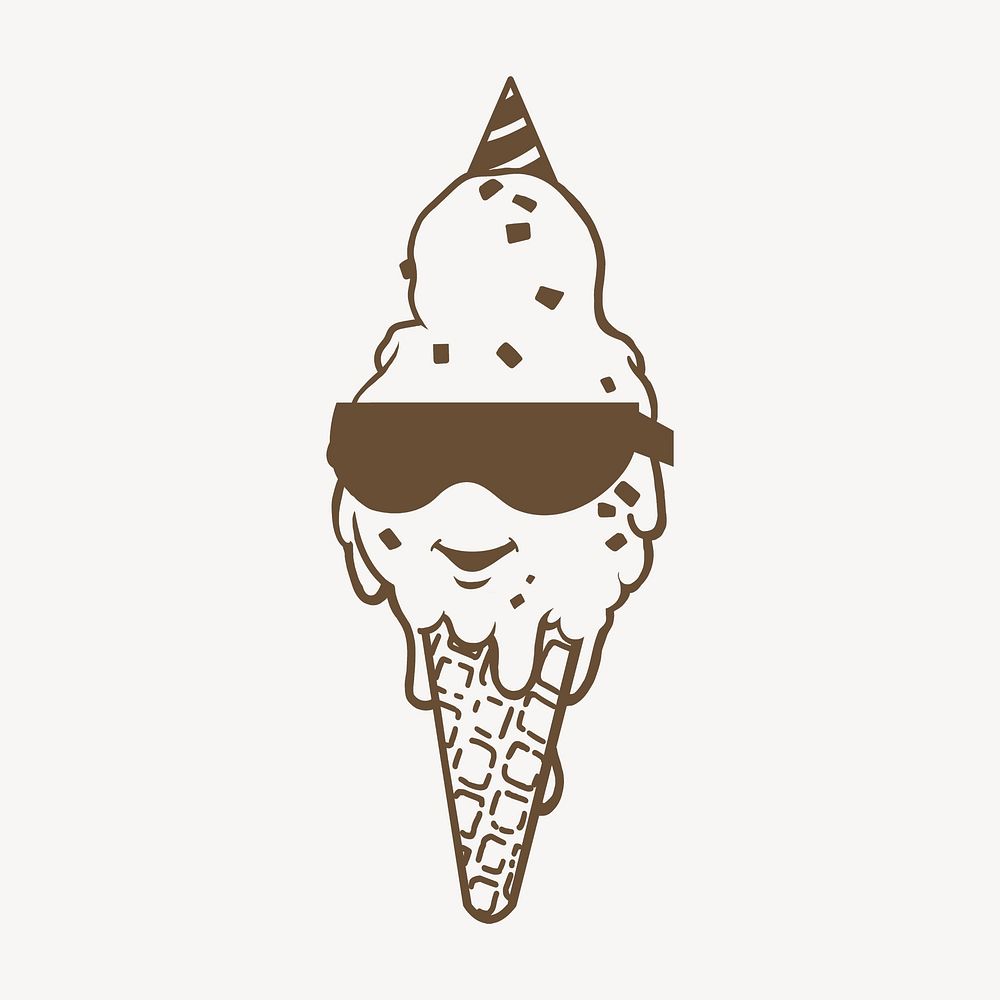 Sunglasses ice-cream cartoon