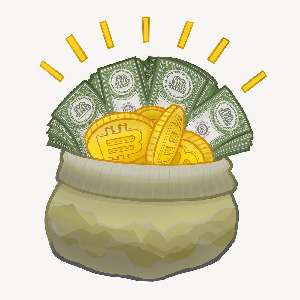 Money bag cartoon illustration