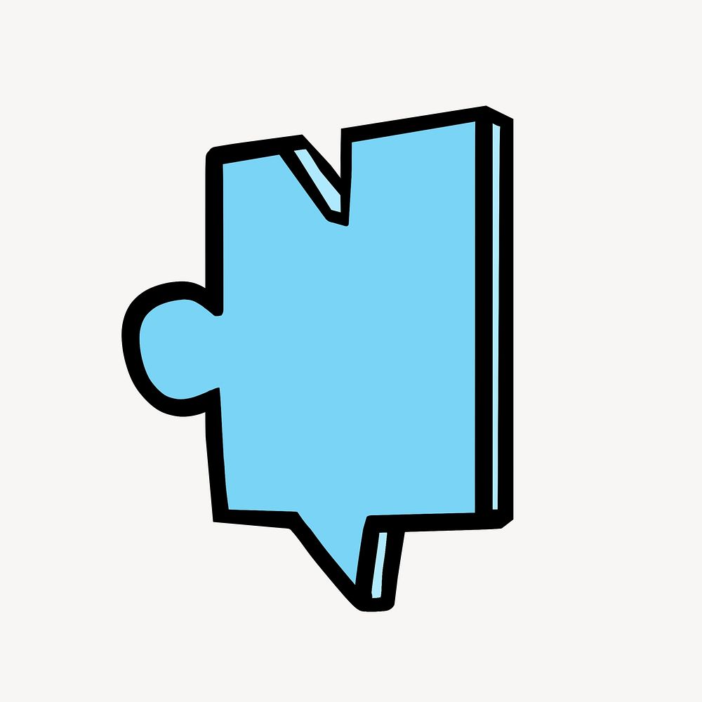 Blue puzzle piece clipart vector