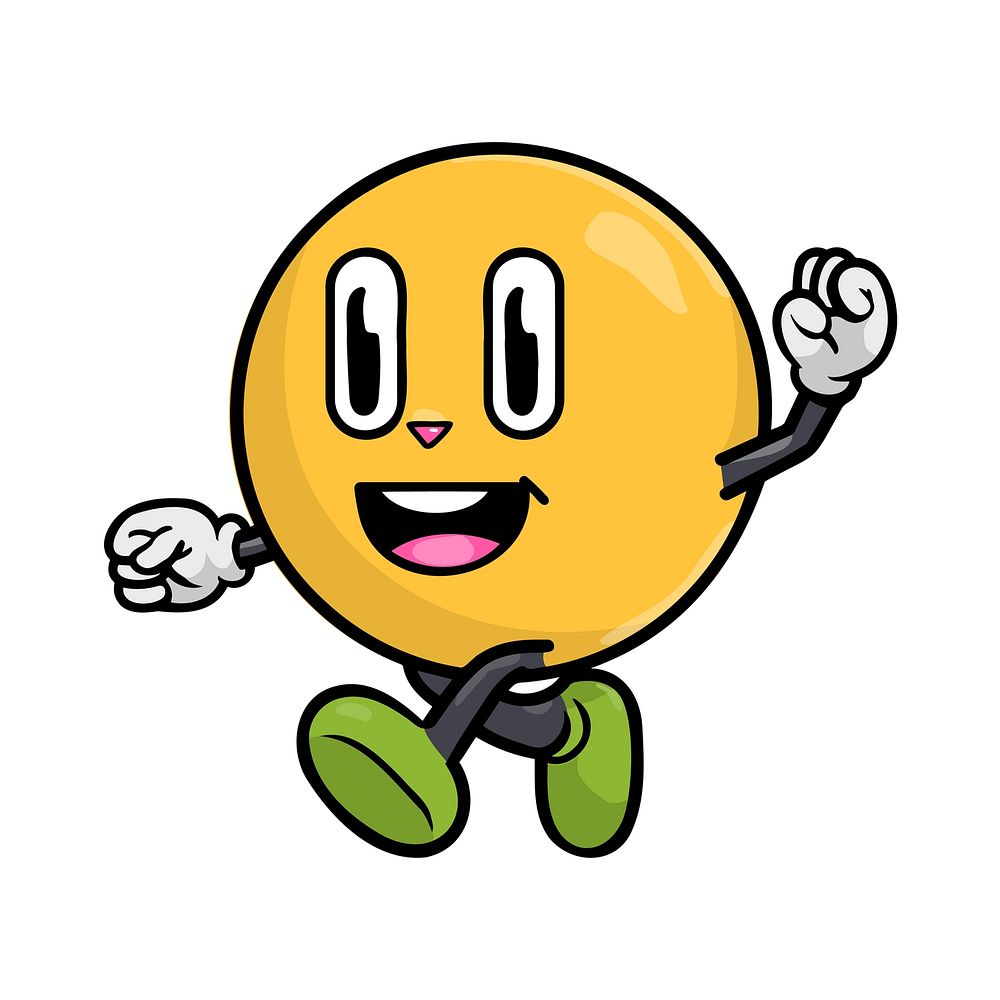 Orange bubble man cartoon character