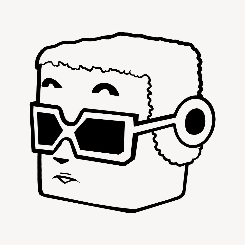 Cool sunglasses man, cartoon illustration