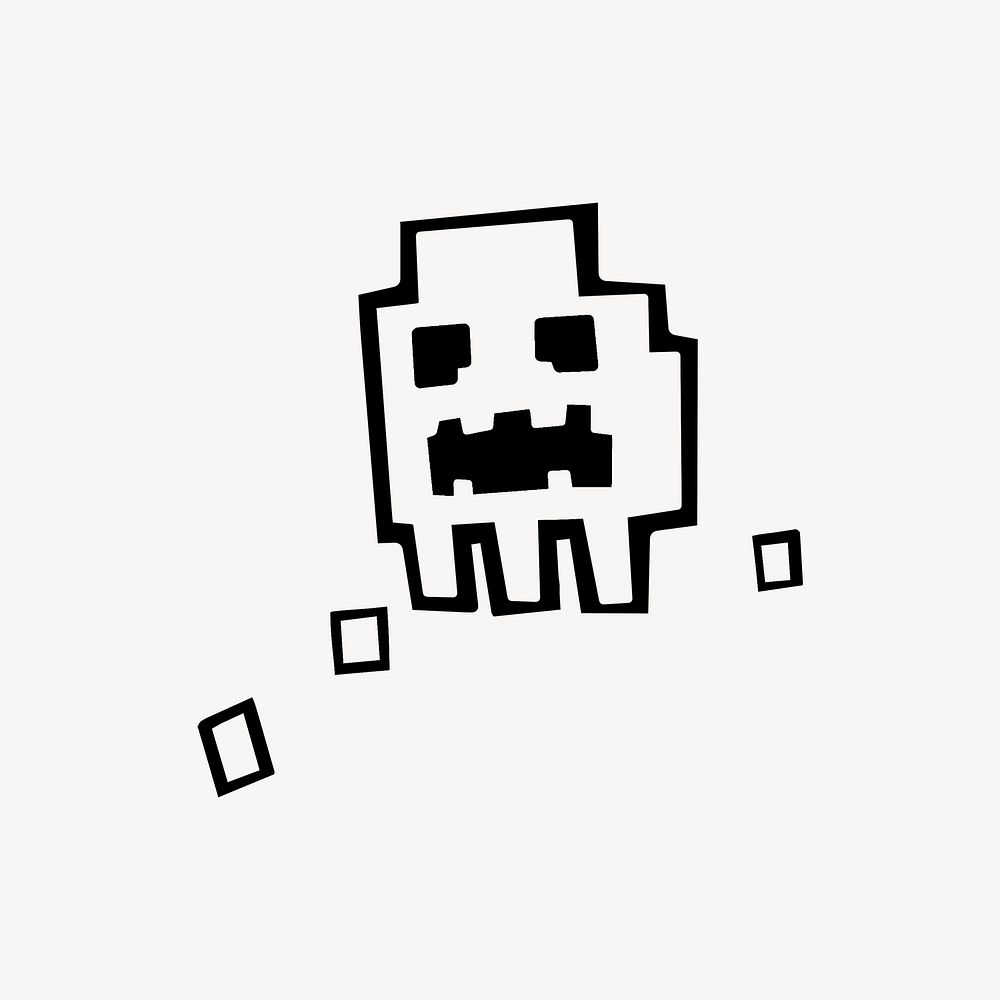 8-bit pixel monster, gaming illustration