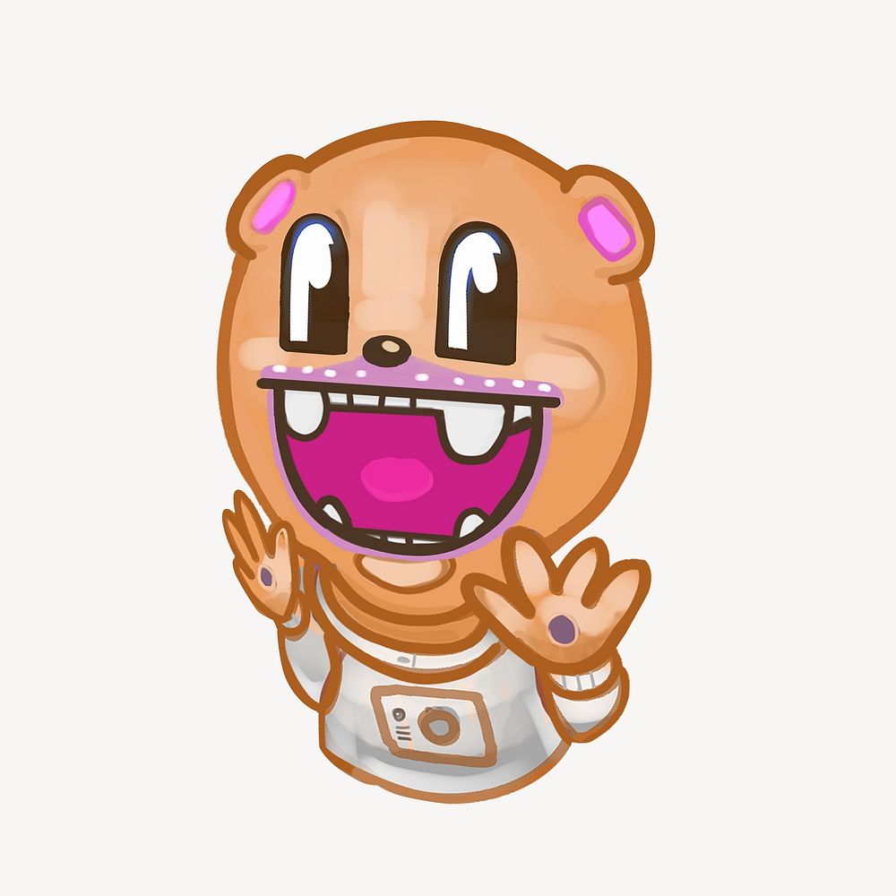 Astronaut squirrel, funky cartoon illustration Premium Photo