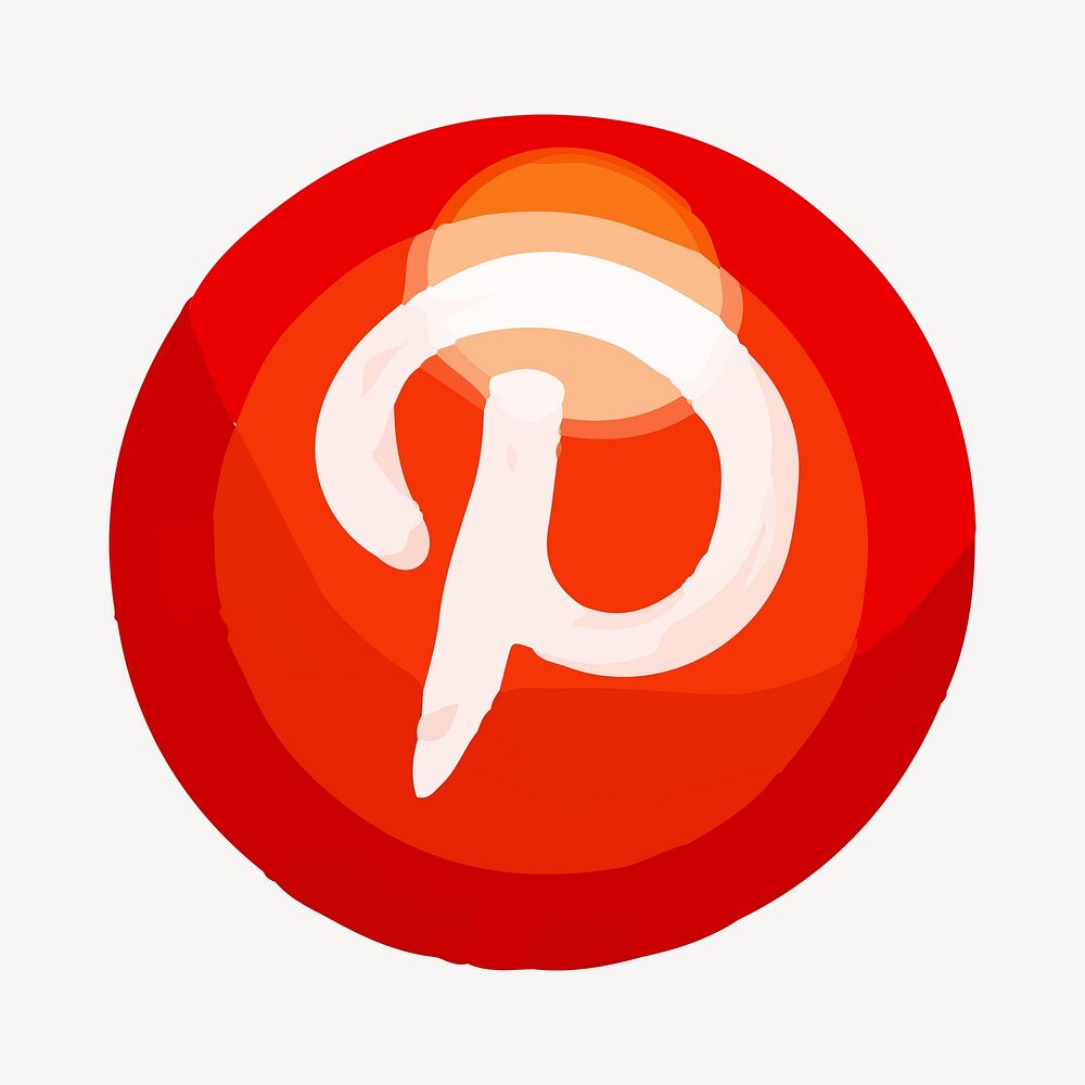 Pinterest icon for social media in cute design. 12 JANUARY 2023 - BANGKOK, THAILAND