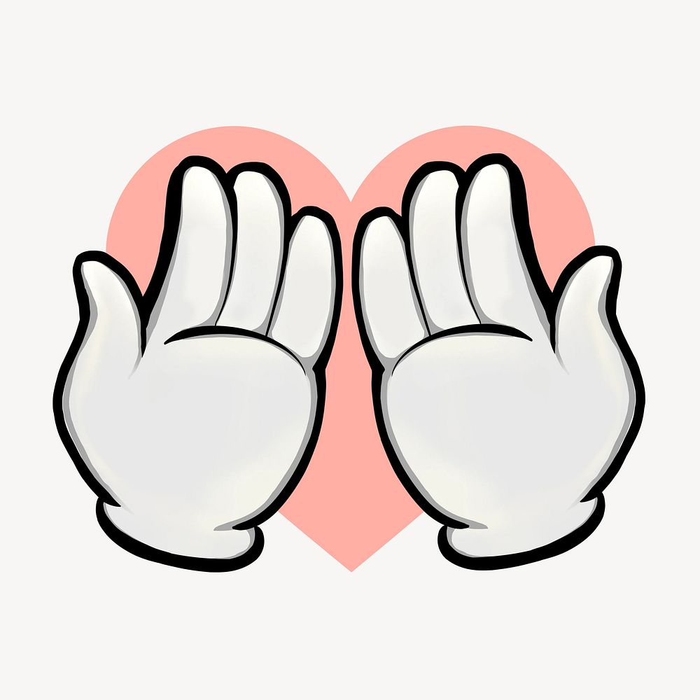 Cupping hands, love illustration