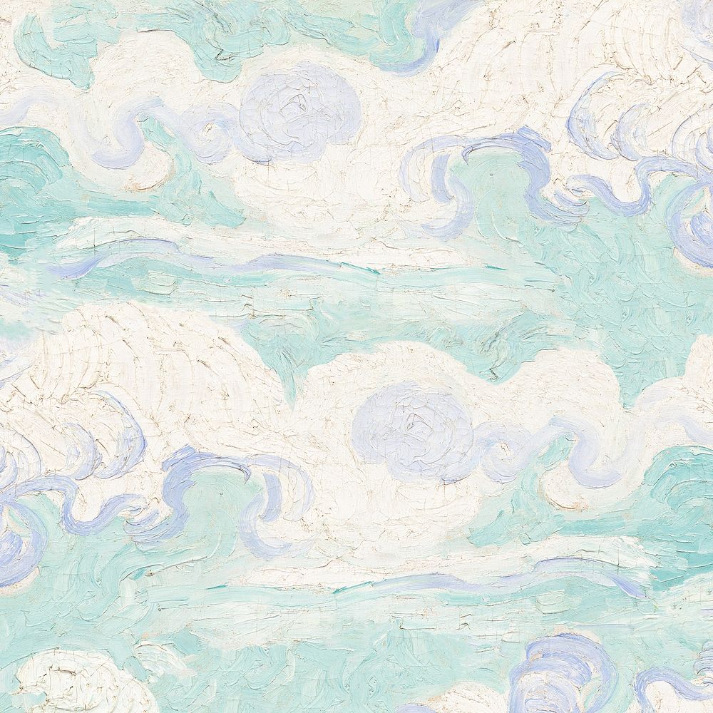 Van Gogh's Wheat Field with Cypresses cloud, remixed by rawpixel