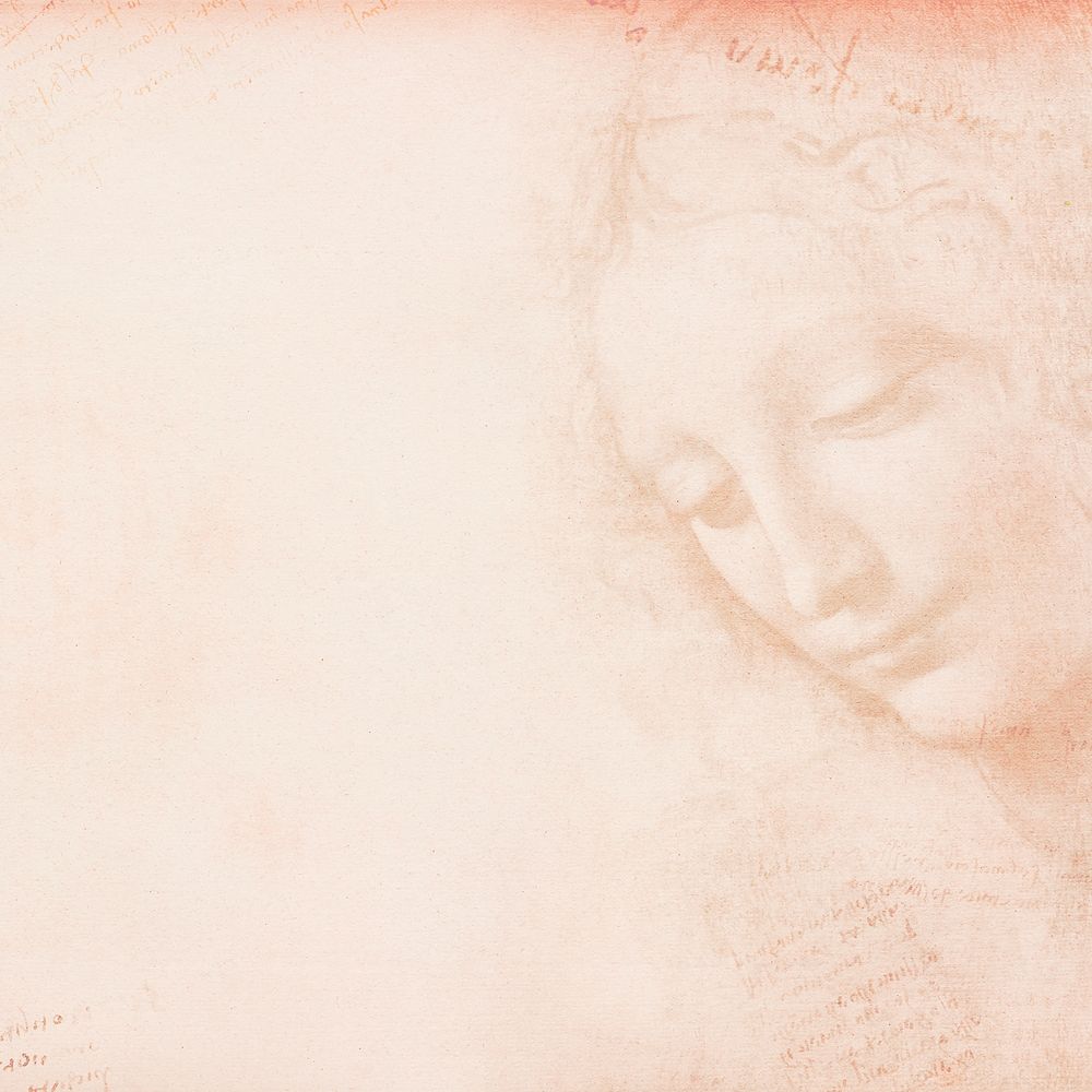 La Scapigliata pink background, Leonardo da Vinci's famous artwork, remixed by rawpixel