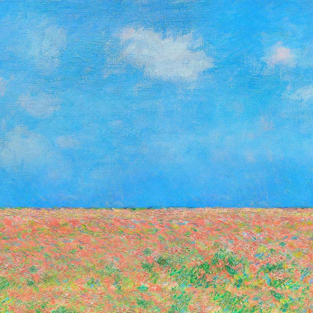 Monet's poppy fields background. Famous art remixed by rawpixel.