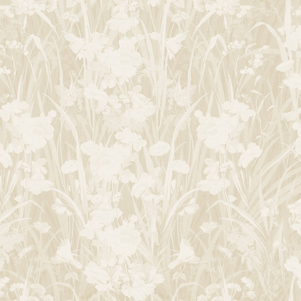Gold wildflowers patterned background, remixed by rawpixel