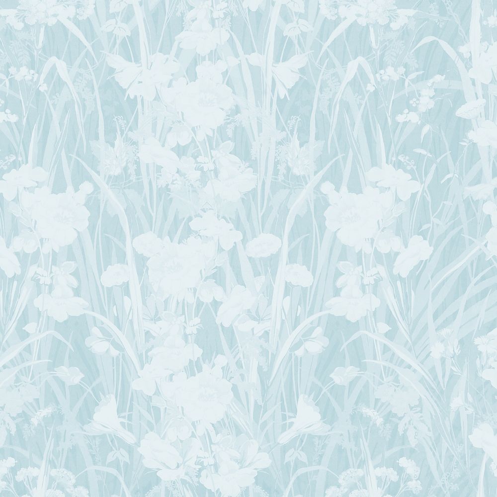 Blue wildflowers patterned background, remixed by rawpixel