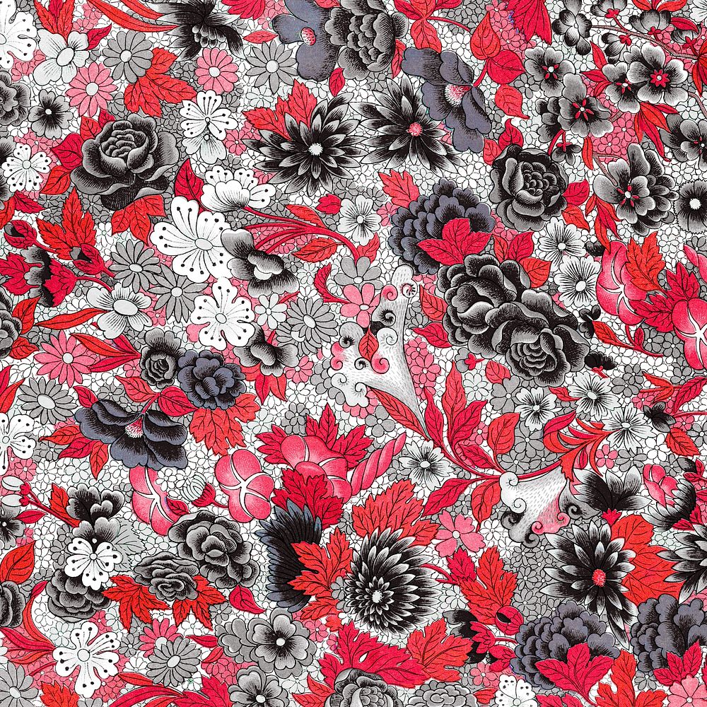 Owen Jones's flower pattern artwork, remixed by rawpixel