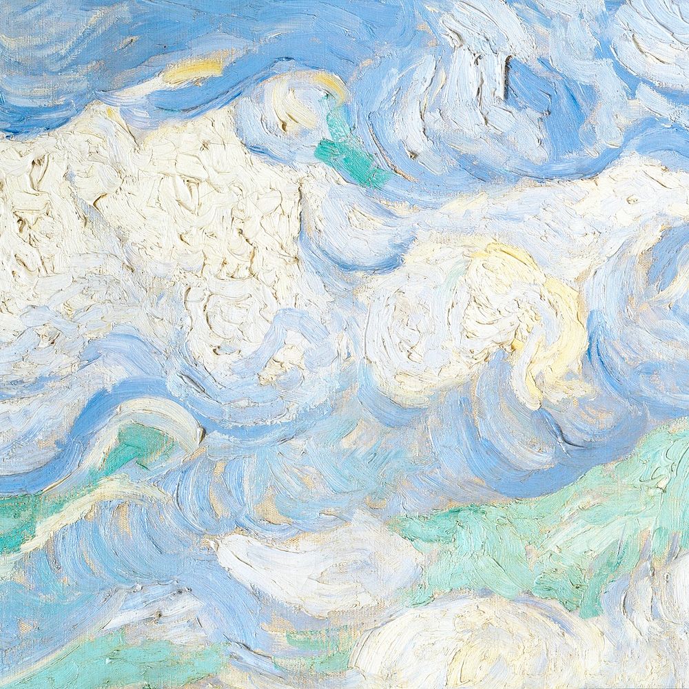 Van Gogh's Wheat Field with Cypresses cloud, remixed by rawpixel