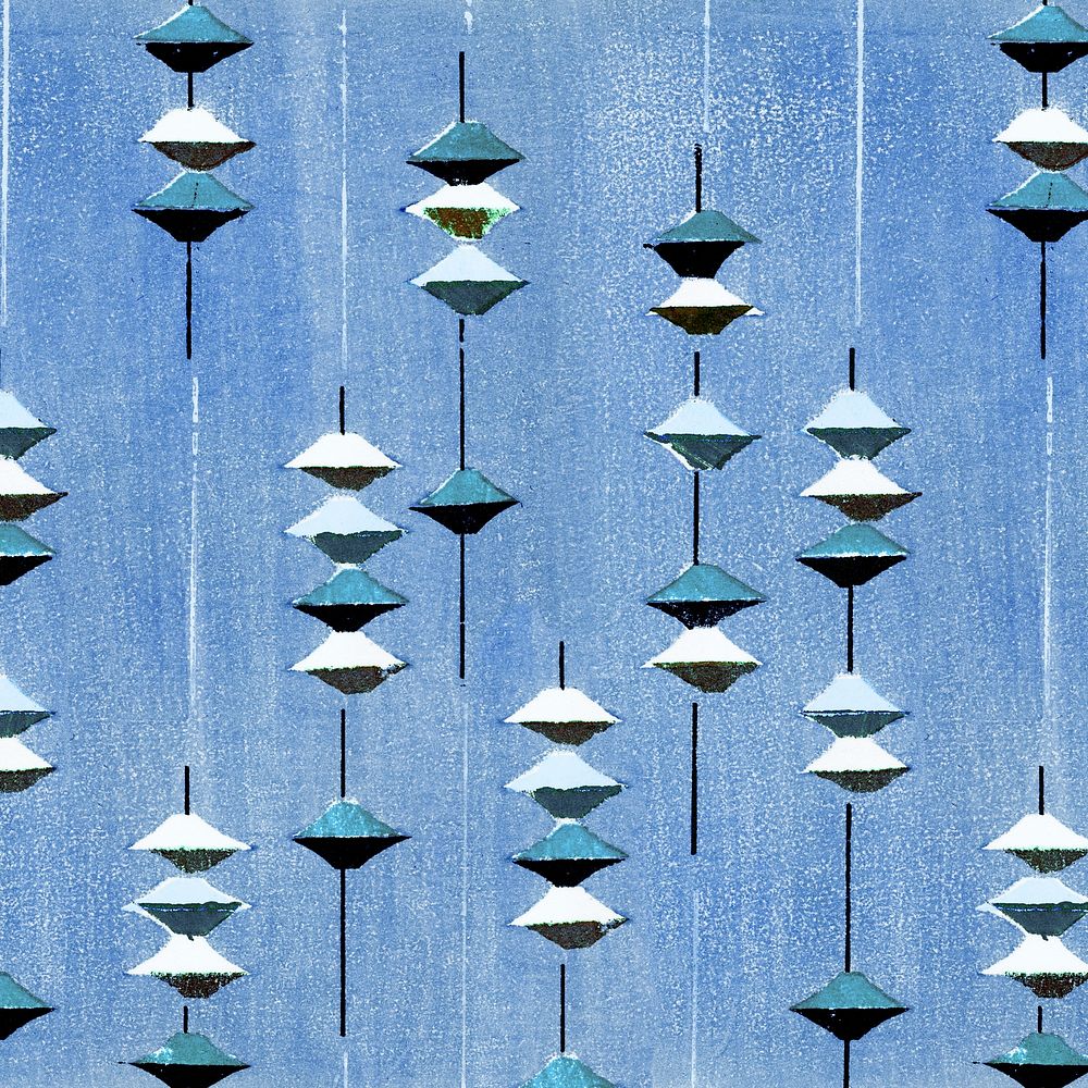 Blue Japanese woodblock background, vintage artwork by Furuya Korin, remixed by rawpixel