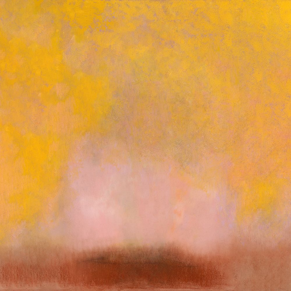 Orange oil painting background, Odilon Redon's vintage design, remixed by rawpixel