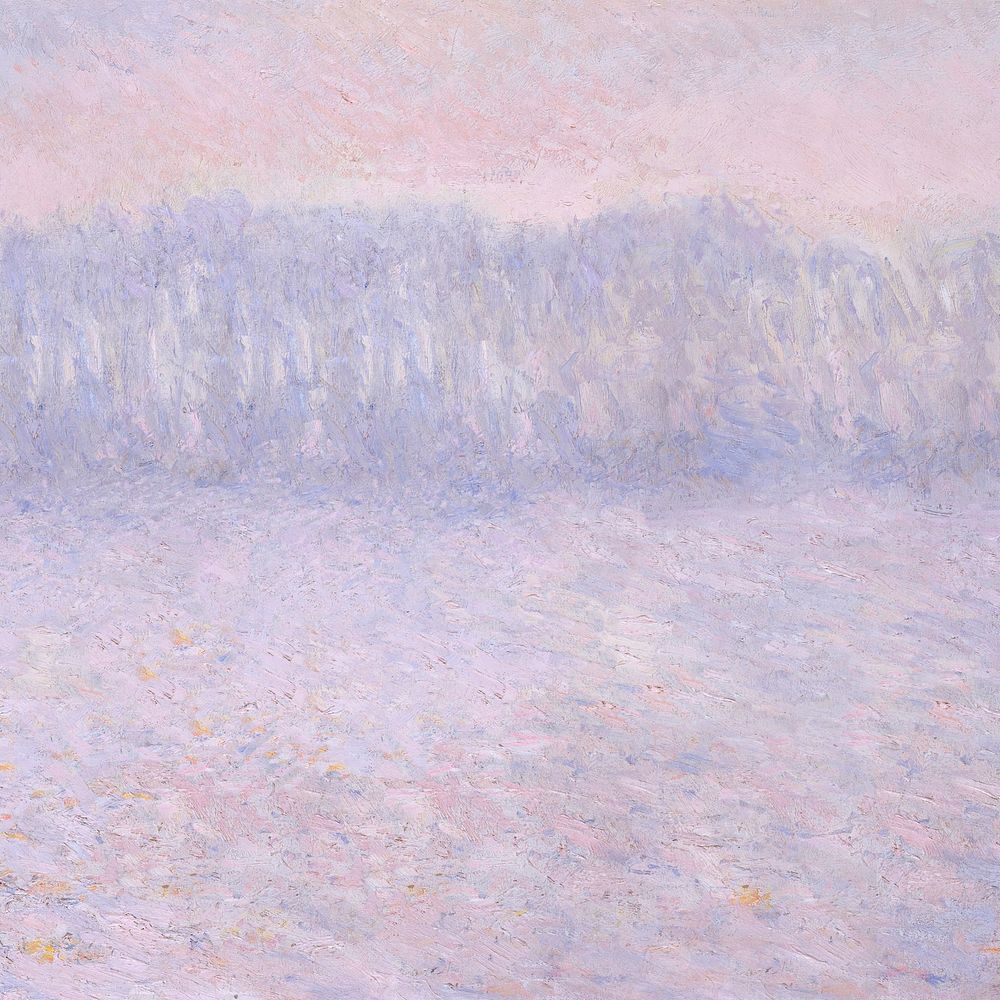 Purple pastel field background. Claude Monet artwork, remixed by rawpixel.