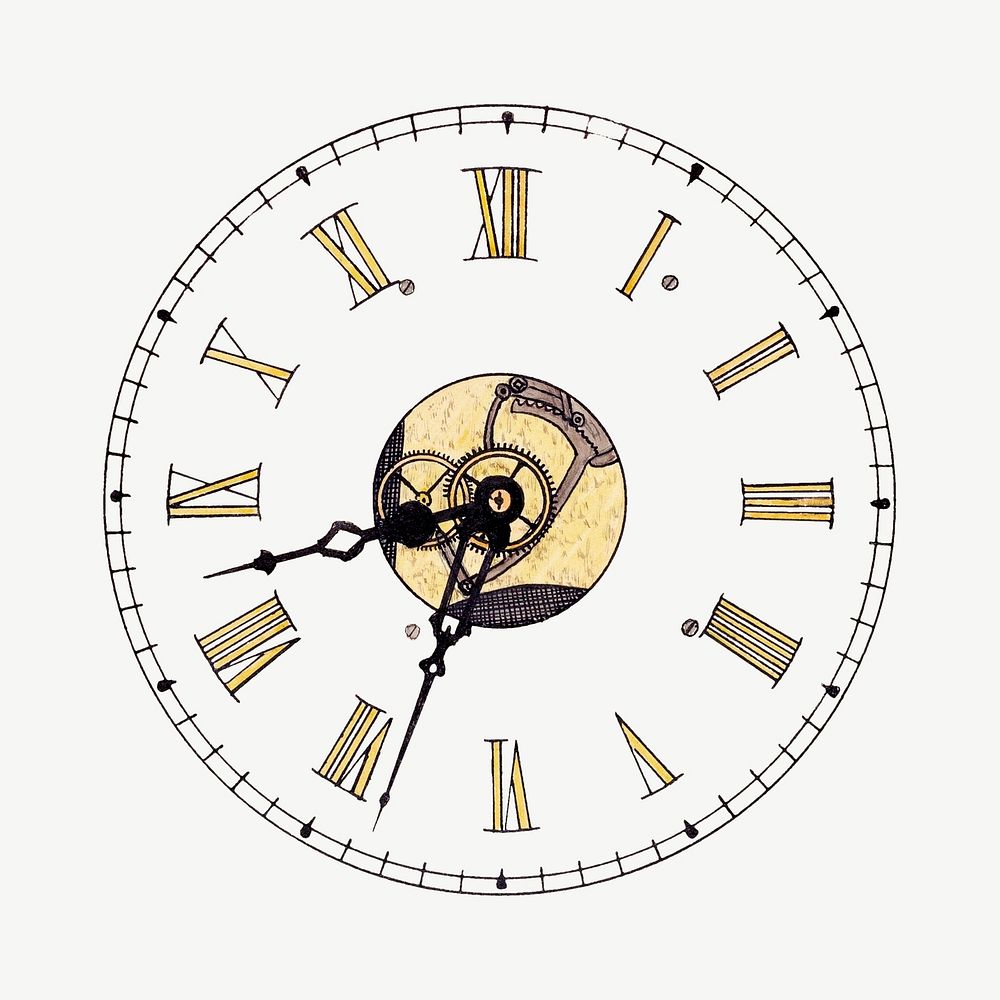 Clock dial object cutout psd, collage element