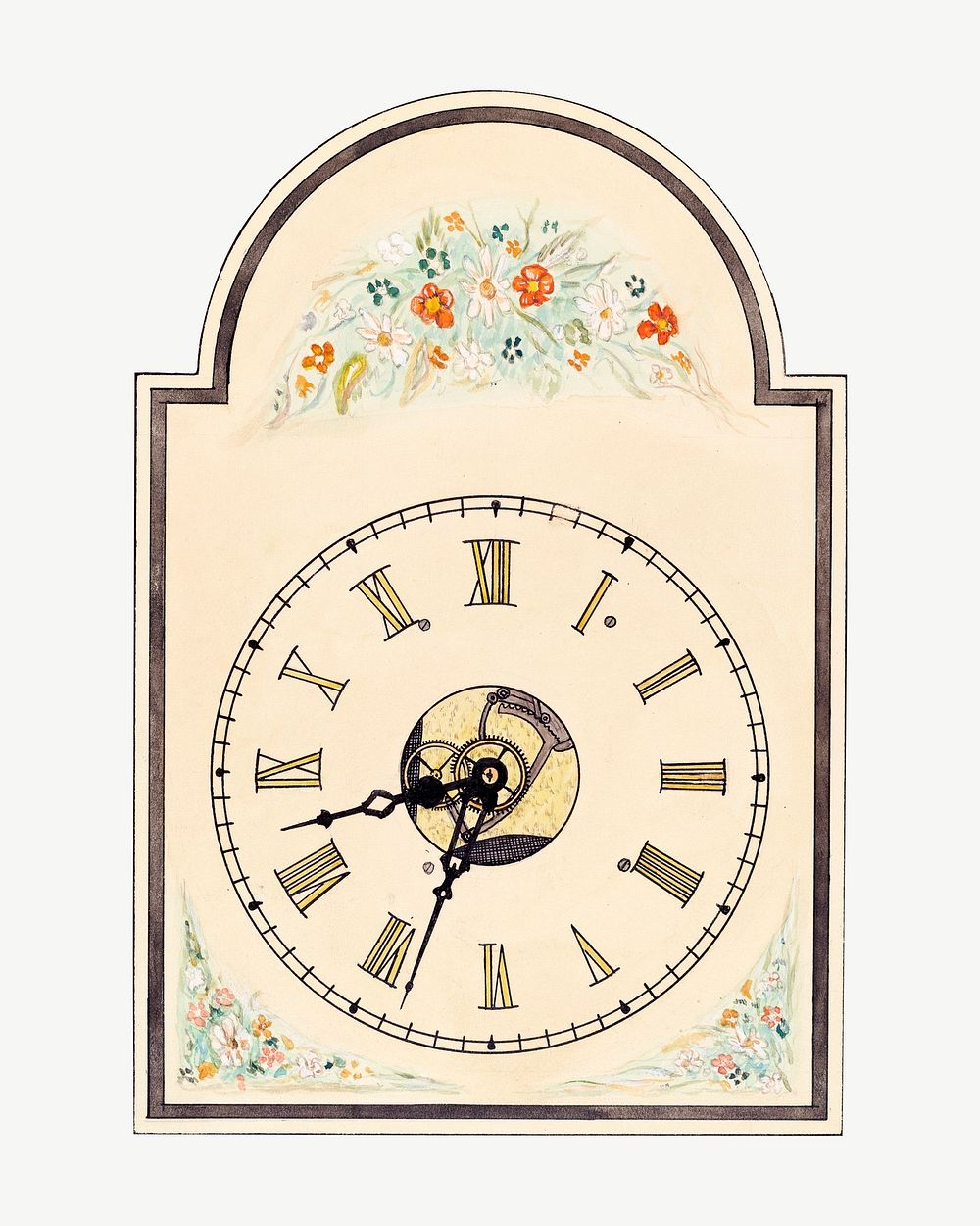 Clock object cutout psd, collage element