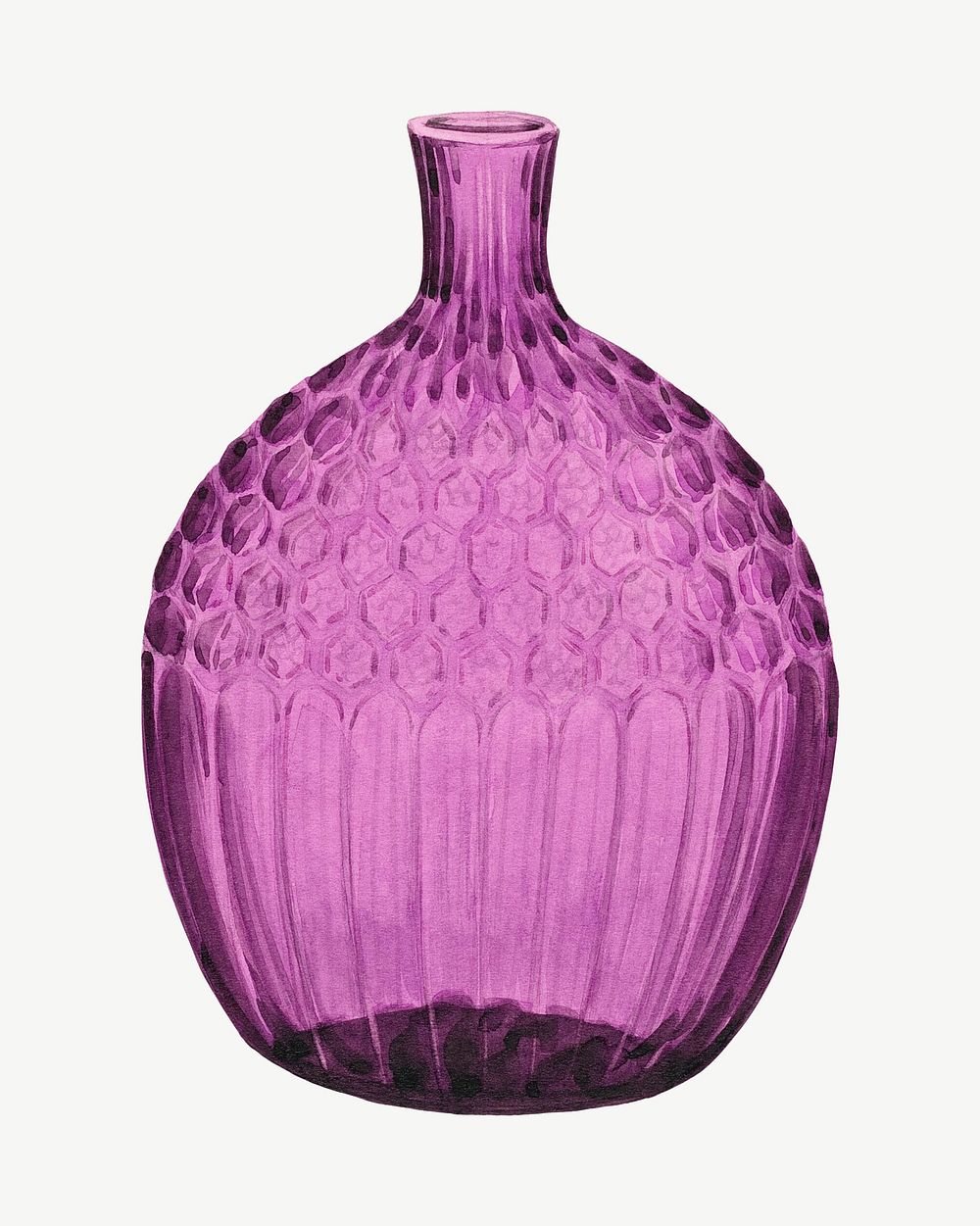 Vintage pink vase object cutout psd, collage element
