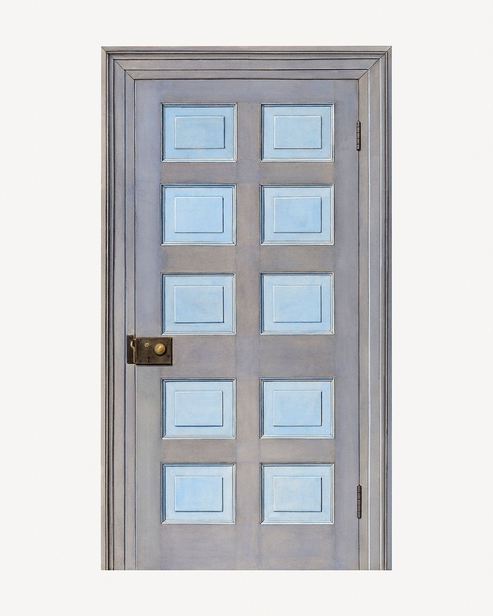 Blue door object cutout psd, collage element