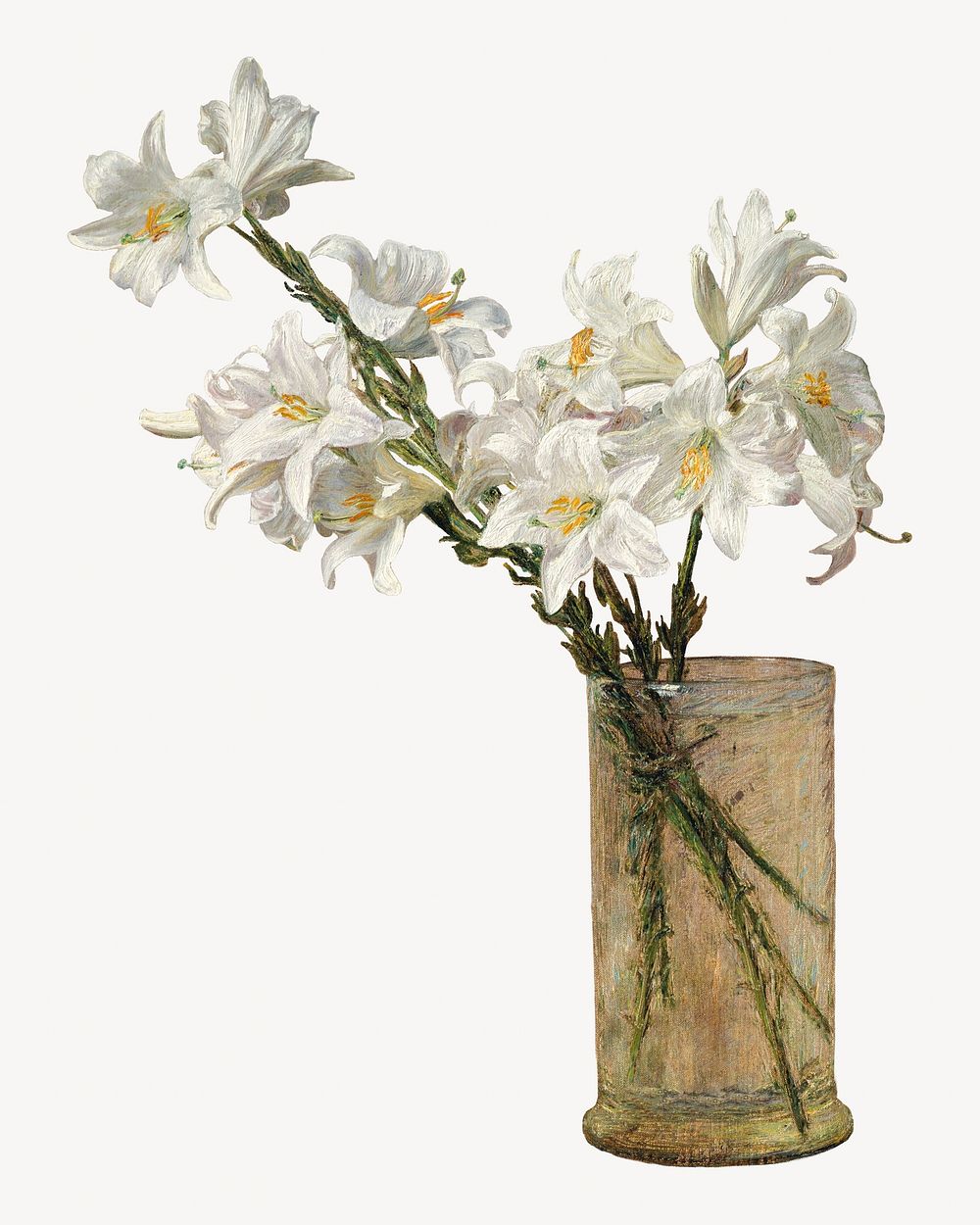 Henry Lyman Sayen's Roses and Lilies, famous painting, remixed by rawpixel