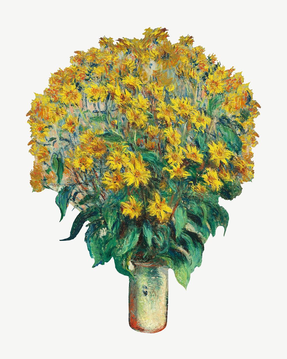 Claude Monet's Jerusalem Artichoke Flower, famous painting psd, remixed by rawpixel