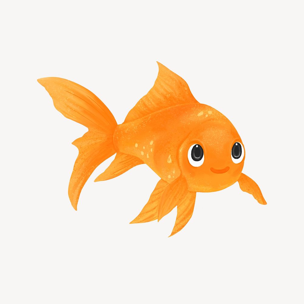 Cute goldfish, cute hand drawn illustration