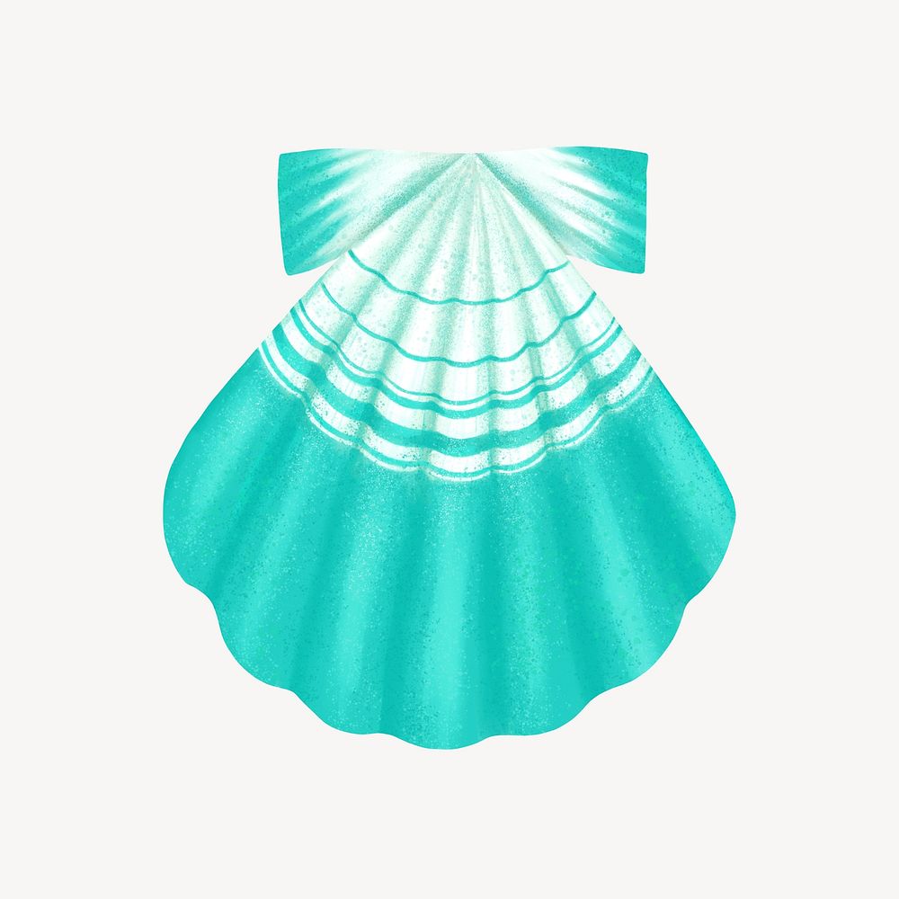 Scallop clam, animal illustration