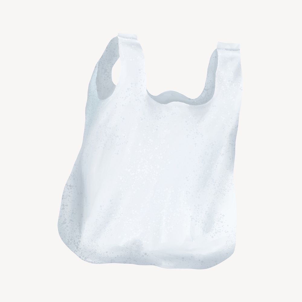 Plastic bag, pollution & environment illustration