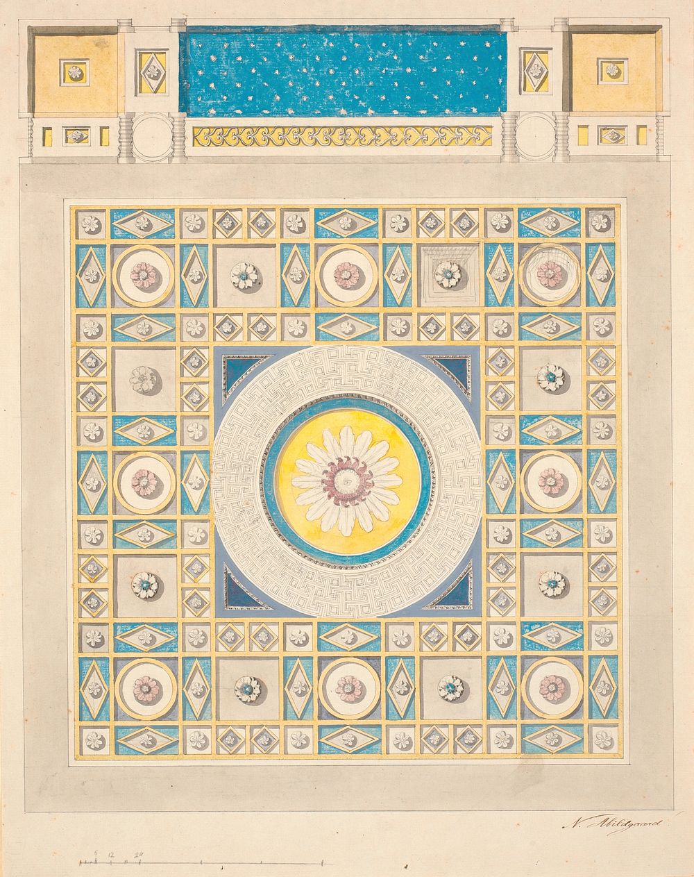 The ceiling.Draft for decoration of the audience hall