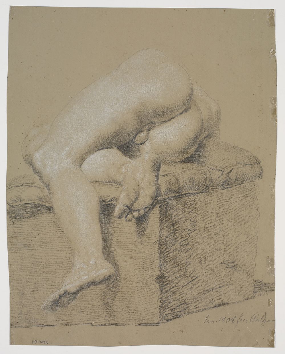 Lying male model, seen from behind by Nicolai Abildgaard