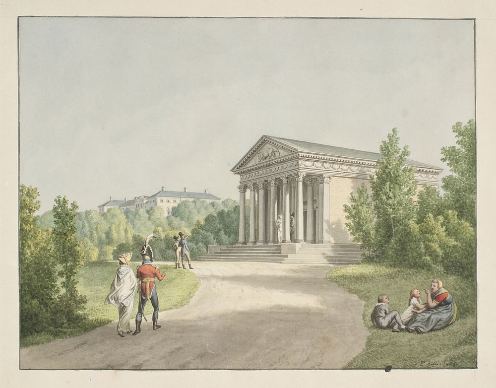 Prospect from Frederiksberg garden by the castle and the Temple of Apis by C.W. Eckersberg
