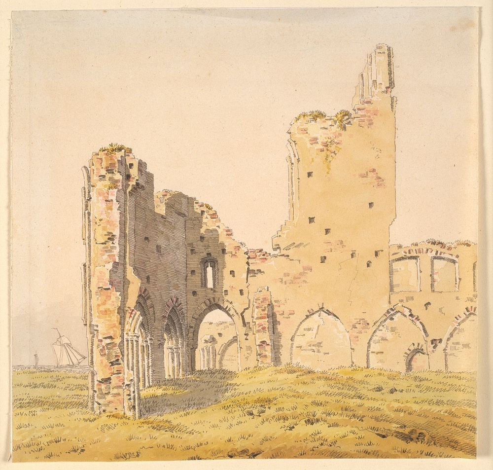 Eldena Abbey, near Greifswald in Swedish Pomerania by Caspar David Friedrich