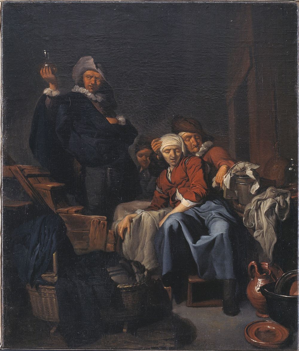 A sick farmer's wife by Cornelis Pietersz Bega